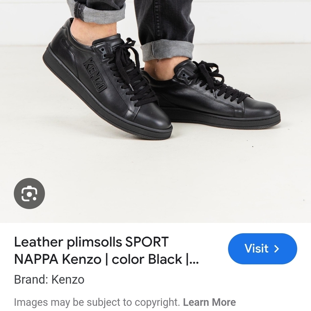 Kenzo Black Leather Sneakers for M